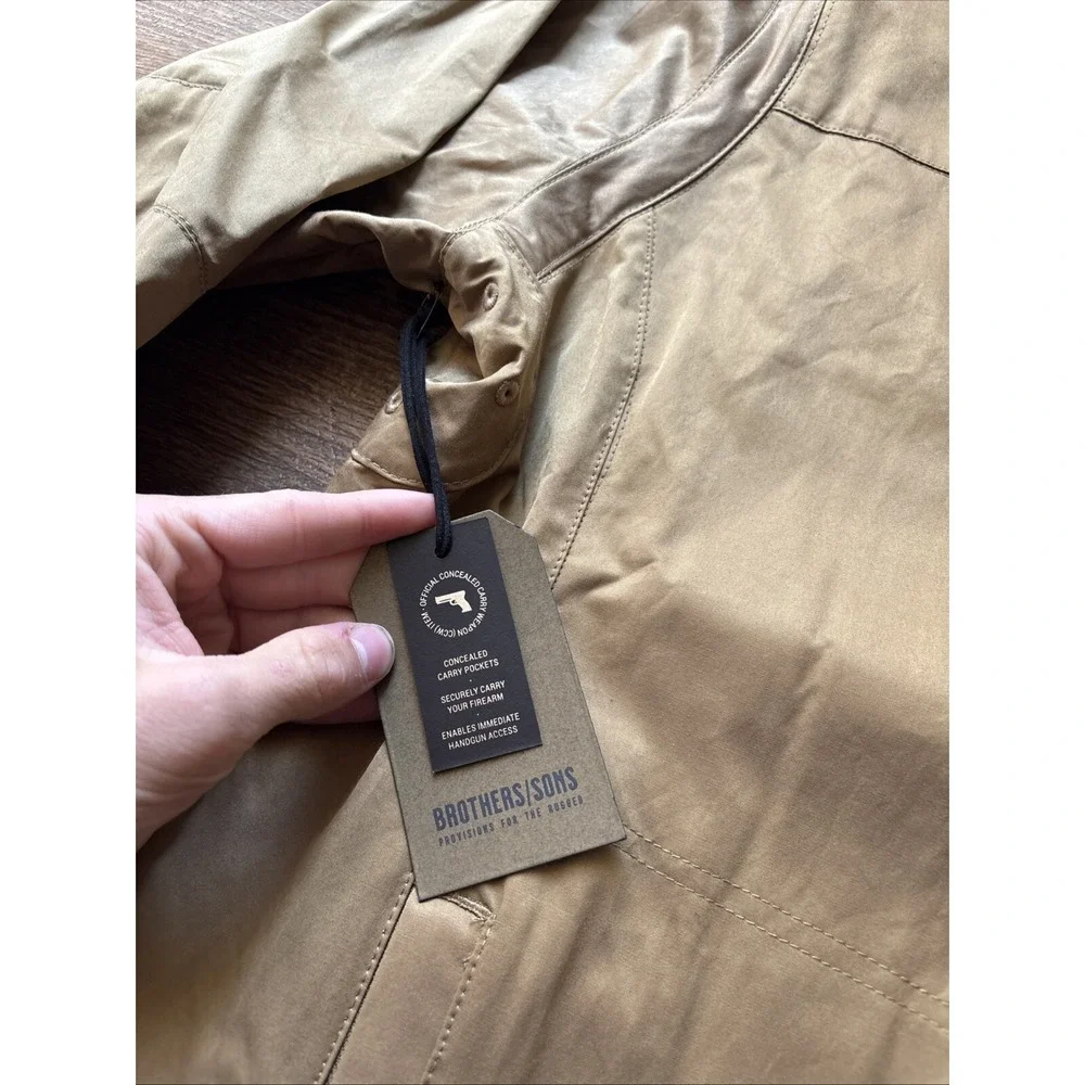 Brothers Sons Badlands Concealed Carry Jacket Mens XL Tan Khaki Tactical Zip NEW